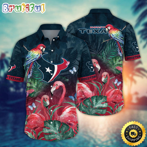 NFL Houston Texans Hawaii Shirt Flamingo And Flower Aloha Shirt