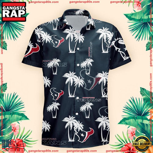 NFL Houston Texans Palm Tree Pattern Hawaii Shirt