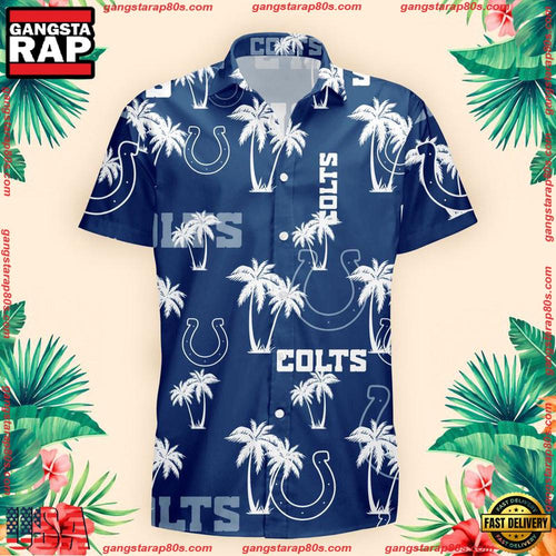NFL Indianapolis Colts Palm Tree Pattern Hawaii Shirt