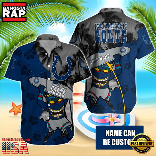 NFL Indianapolis Colts Retro Custom Name Aloha Hawaiian Shirts
