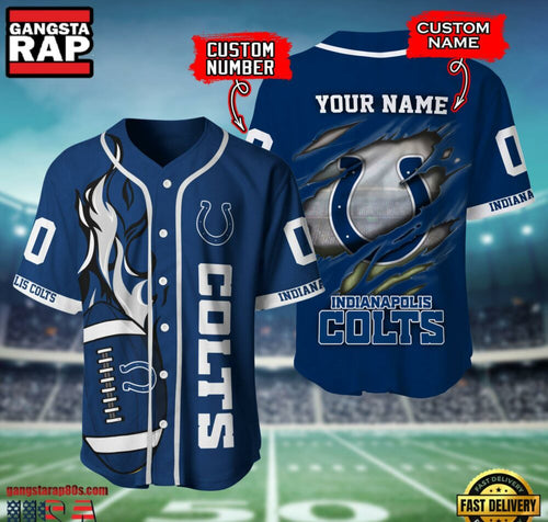 NFL Indianapolis Colts Team Logo Litmited Edition Baseball Jersey Shirt