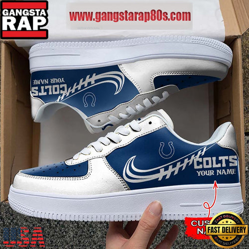 NFL Indianapolis Colts Unique Design Custom Name Air Force 1 Sneaker Shoes
