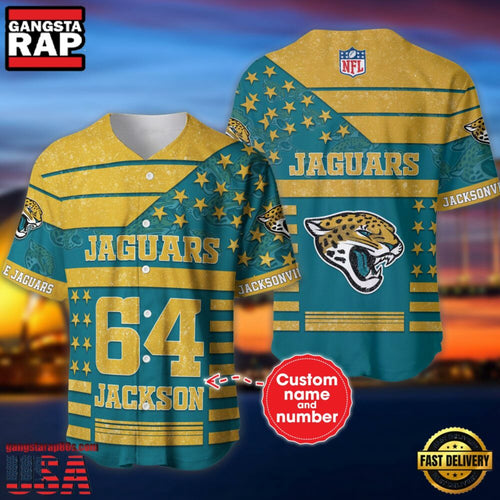 NFL Jacksonville Jaguars Custom Name Number Name Number American Flag Baseball Jersey Shirt