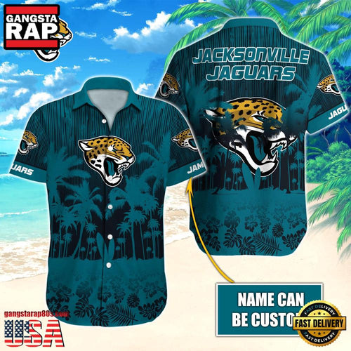NFL Jacksonville Jaguars Vintage Style Custom Name Aloha Hawaiian Shirt