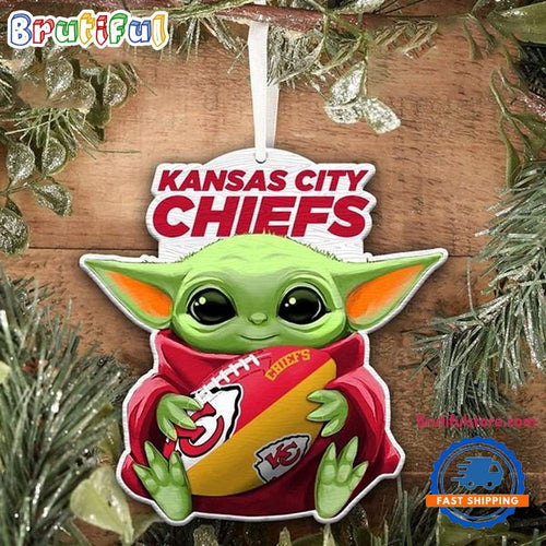 NFL Kansas City Chiefs Special Baby Yoda Star Wars Movies Christmas Ornament, Football Christmas Tree Ornament