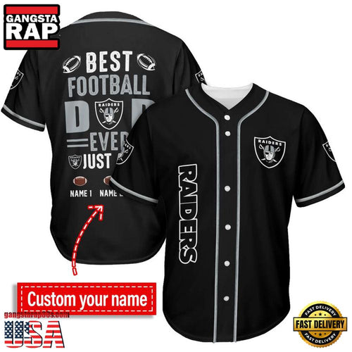 NFL Custom Name Las Vegas Raiders Best Dad Ever New Design Baseball Jersey Shirt