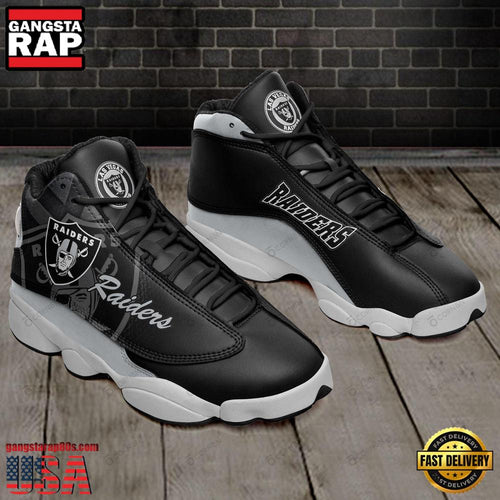 NFL Las Vegas Raiders Team New Design Air Jordan 13 Running Sneakers Shoes
