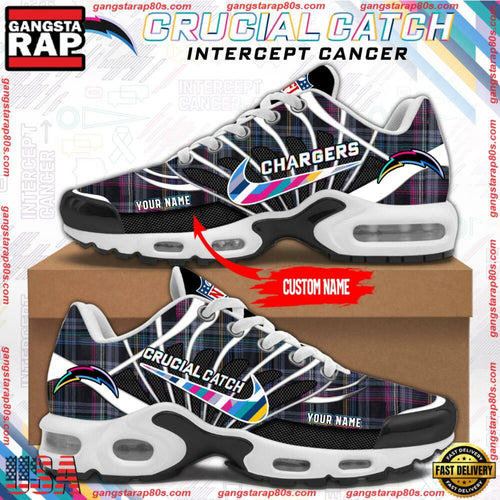 NFL Los Angeles Chargers Crucial Catch Intercept Cancer Air Max Plus Shoes Running Sneakers