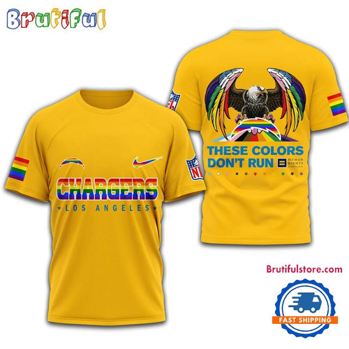 NFL Los Angeles Chargers Football Human Rights Campaign LGBT 2025 3D Shirt