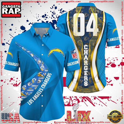 NFL Los Angeles Chargers Super Bowl LIX 2025 Custom Aloha Hawaiian Shirt
