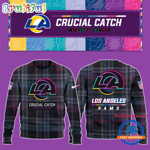 NFL Los Angeles Rams Football Crucial Catch Intercept Cancer Design New Unisex Sweatshirt, Hoodie, TShirt