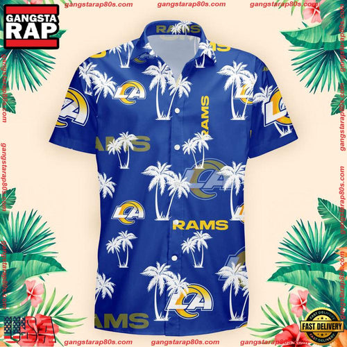 NFL Los Angeles Rams Palm Tree Pattern Hawaii Shirt