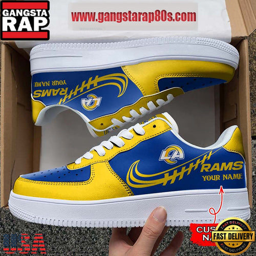 NFL Los Angeles Rams Unique Design Custom Name Air Force 1 Sneaker Shoes