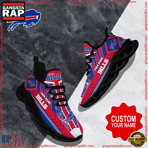 NFL Custom Name Buffalo Bills Logo Max Soul Shoes Running Sneakers