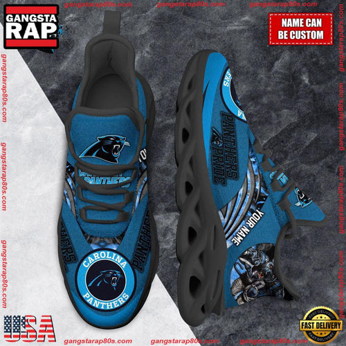 NFL Custom Name Carolina Panthers Max Soul Shoes Running Sneakers