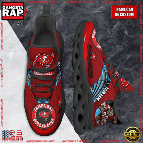 NFL Custom Name Tampa Bay Buccaneers Max Soul Shoes Running Sneakers