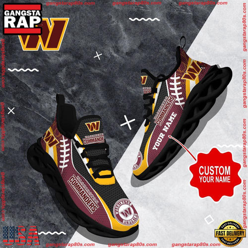 NFL Custom Name Washington Commanders Shoes Sport Loves Max Soul Shoes Running Sneakers