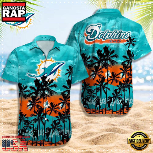 NFL Miami Dolphins Logo Team Aloha Hawaiian Shirt