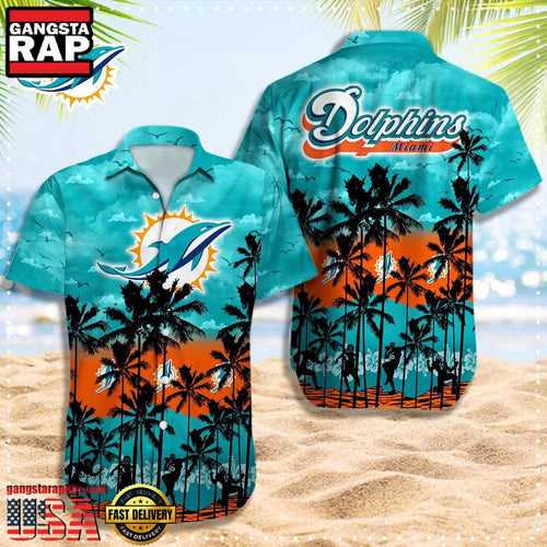 NFL Miami Dolphins Retro Aloha Shirts For Men Women