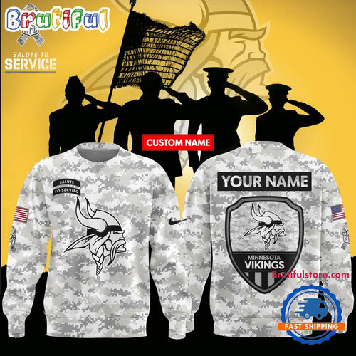 NFL Minnesota Vikings Arctic Camo 2024 Salute to Service Sweatshirt