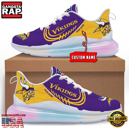 NFL Minnesota Vikings Custom Rainbow Atmospheric Air Force 1 Sneaker Shoes