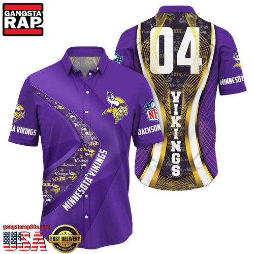 NFL Minnesota VikingsCustom Name Number New Design Hawaiian Shirt For Men Women