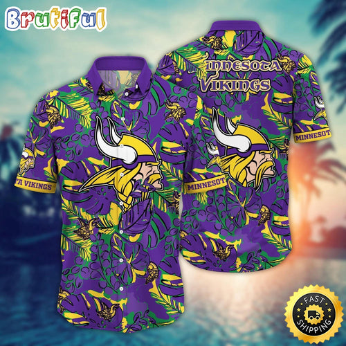 NFL Minnesota Vikings Hawaii Shirt Flower Tropical Holiday Attire