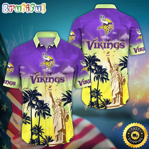NFL Minnesota Vikings Hawaii Shirt Statue Of Liberty Aloha Shirt