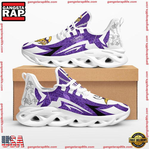 NFL Minnesota Vikings Symbol Geometric Pattern Max Soul Shoes Running Sneakers