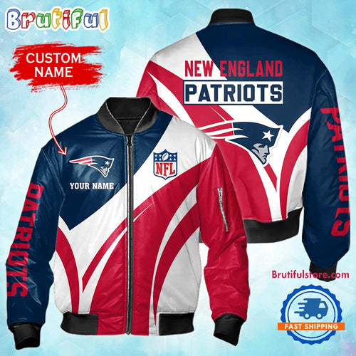 NFL New England Patriots Football Team Logo Personalized Bomber Jacket