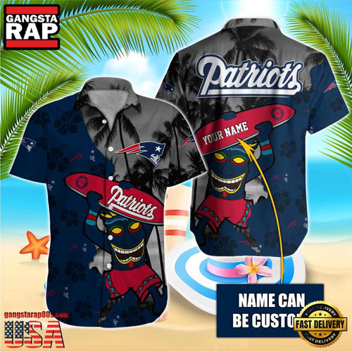 NFL New England Patriots Retro Custom Name Aloha Hawaiian Shirts