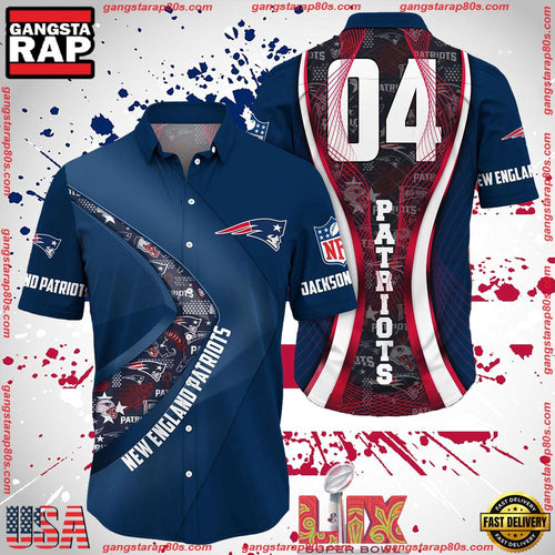 NFL New England Patriots Super Bowl LIX 2025 Custom Aloha Hawaiian Shirt