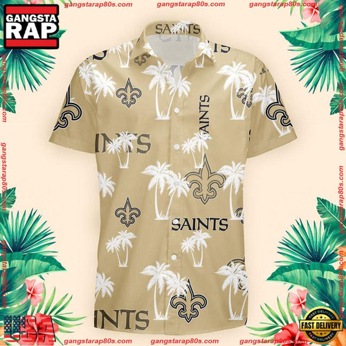 NFL New Orleans Saints Palm Tree Pattern Hawaii Shirt