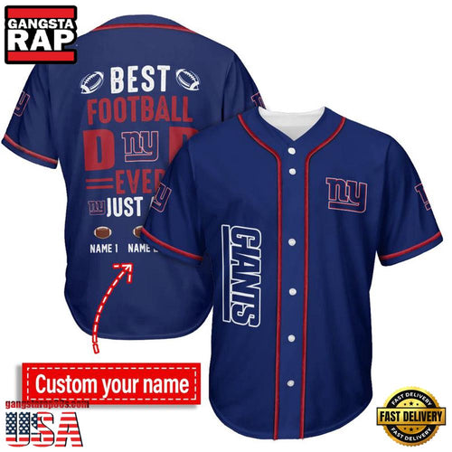 NFL Custom Name New York Giants Best Dad Ever New Design Baseball Jersey Shirt