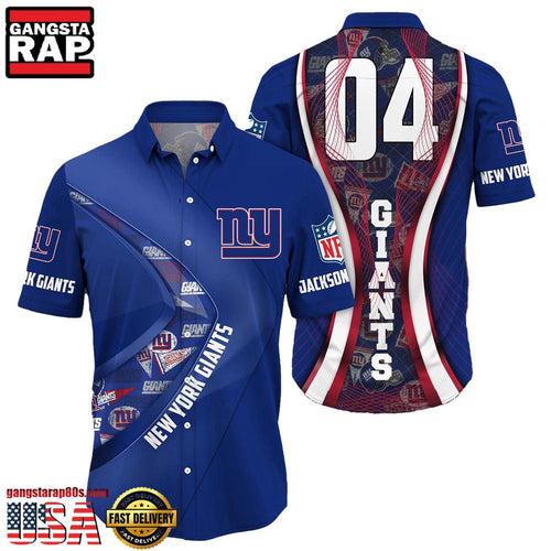 NFL New York GiantsCustom Name Number New Design Hawaiian Shirt For Men Women