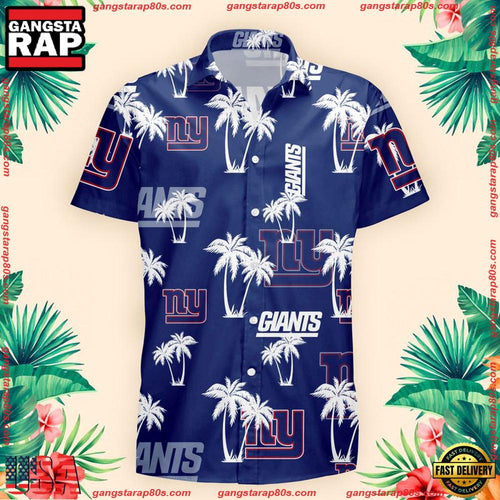 NFL New York Giants Palm Tree Pattern Hawaii Shirt