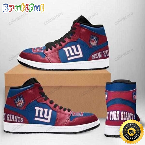 NFL New York Giants Red Blue Air Jordan 1 High Sneakers