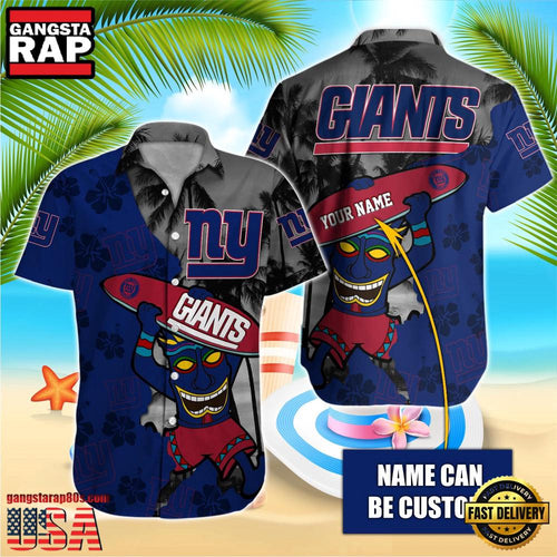 NFL New York Giants Retro Custom Name Aloha Hawaiian Shirts