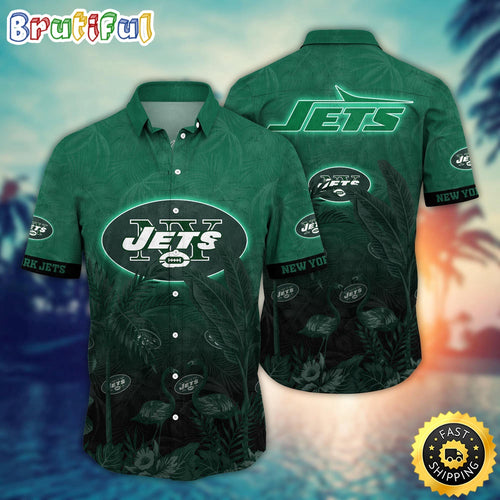 NFL New York Jets Hawaii Shirt Flamingo And Flower Funny Aloha Shirt
