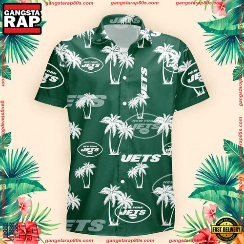 NFL New York Jets Palm Tree Pattern Hawaii Shirt