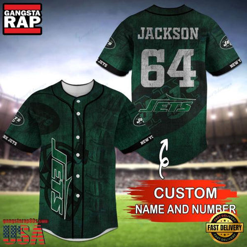 NFL New York Jets Custom Name Number Name Number Baseball Jersey Shirt