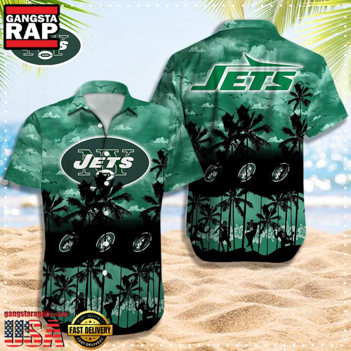 NFL New York Jets Retro Aloha Shirts For Men Women