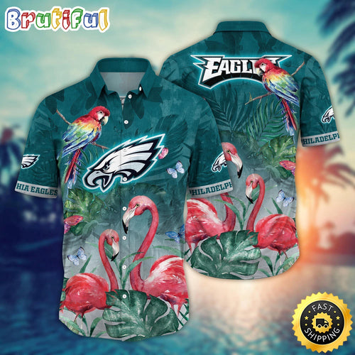 NFL Philadelphia Eagles Hawaii Shirt Flamingo And Flower Aloha Shirt