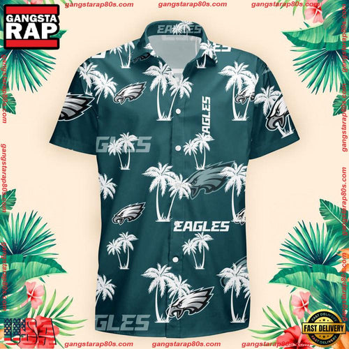 NFL Philadelphia Eagles Palm Tree Pattern Hawaii Shirt