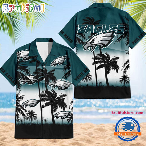 NFL Philadelphia Eagles Palm Tree Summer Design Aloha Hawaiian Shirt