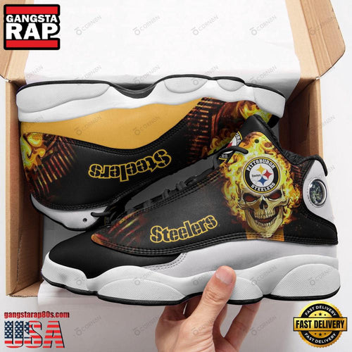NFL Pittsburgh Steelers Sport Team New Design Air Jordan 13 Running Sneakers Shoes