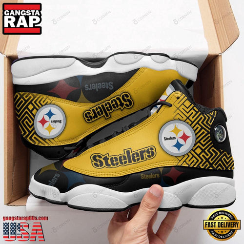 NFL Pittsburgh Steelers Team Sport New Design Air Jordan 13 Running Sneakers Shoes