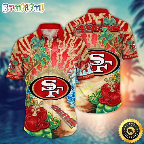 NFL San Francisco 49ers Hawaiian Shirt Flower Hawaii Shirt For Football Fans