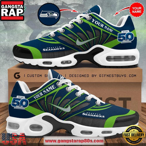 NFL Seattle Seahawks 50th Anniversary Custom Air Max Plus Shoes