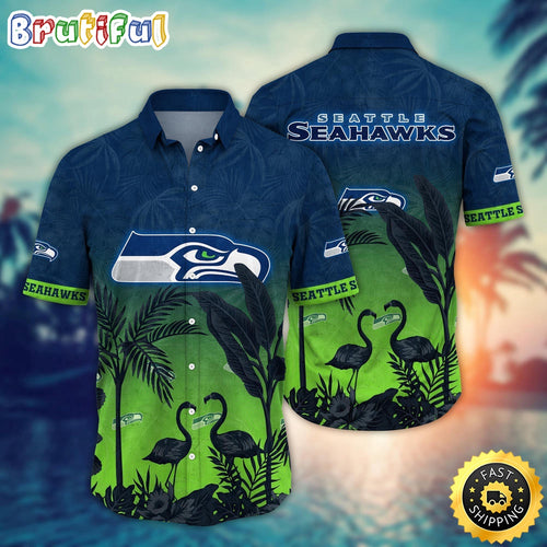NFL Seattle Seahawks Hawaii Shirt Flamingo And Flower Funny Aloha Shirt